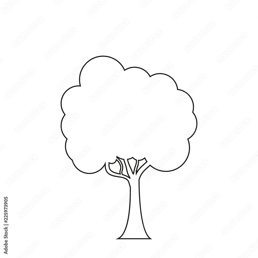 Trees line icon on the white background. Trees line icon on the white background.