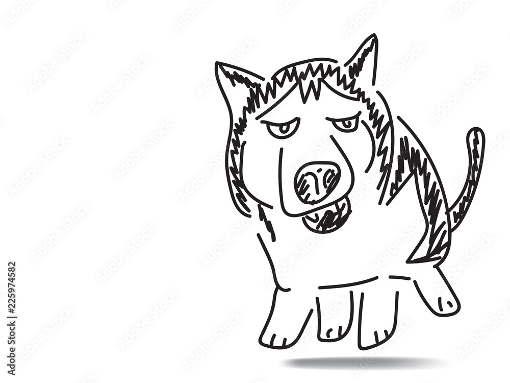doodle freehand vector illustration of siberian husky dog doodle freehand vector illustration of siberian husky dog