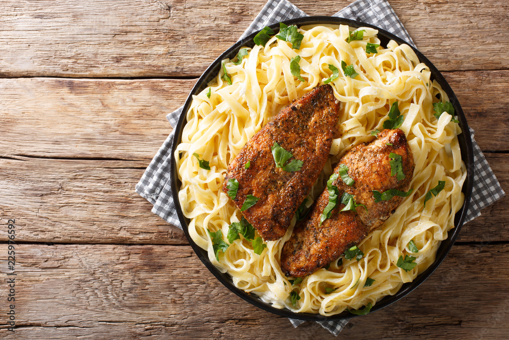 Cooker Chicken Lazone is seasoned breast fried in butter, pressure