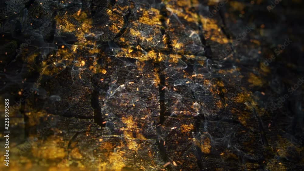 Animation of glowing sparks from burning fire and bright wooden coals. Animation of seamless loop. Animation of glowing sparks from burning fire and bright wooden coals. Animation of seamless loop.