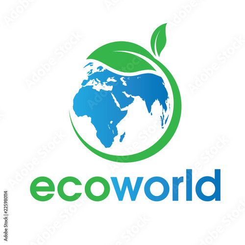 Eco World, Go Green Logo Inspiration Vector