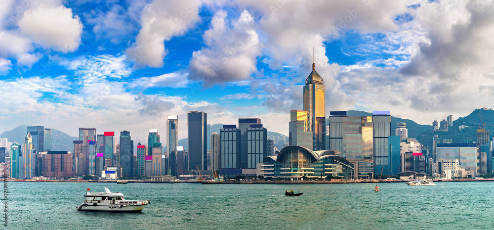 Fototapeta premium Port Wiktorii w Hongkongu