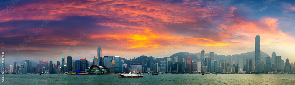 Fototapeta premium Port Wiktorii w Hongkongu