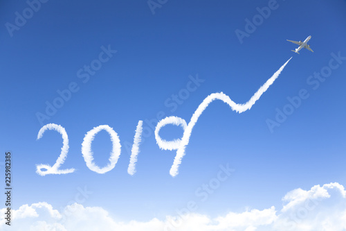 Fotografi happy New year 2019 and business growth concept