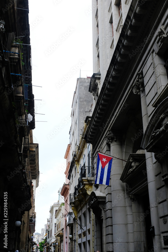 Cuba flag in the street of Habana, Cuba Cuba flag in the street of Habana, Cuba