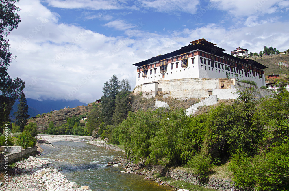 Rinpung Dzong. Large Drukpa Kagyu Buddhist monastery and fortress. Paro.