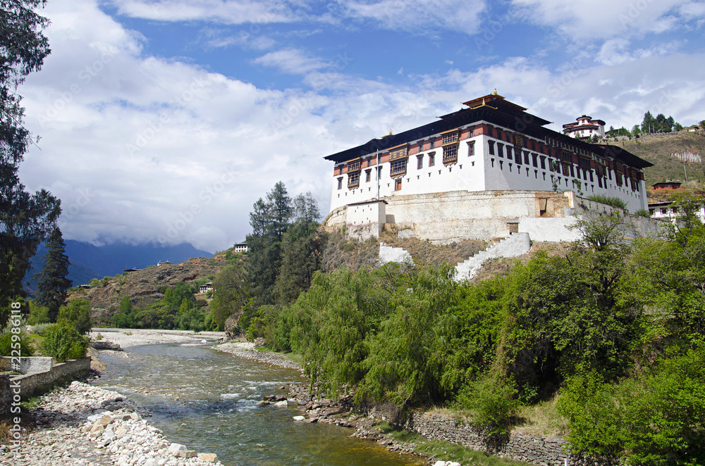 Rinpung Dzong. Large Drukpa Kagyu Buddhist monastery and fortress. Paro. Rinpung Dzong. Large Drukpa Kagyu Buddhist monastery and fortress. Paro.