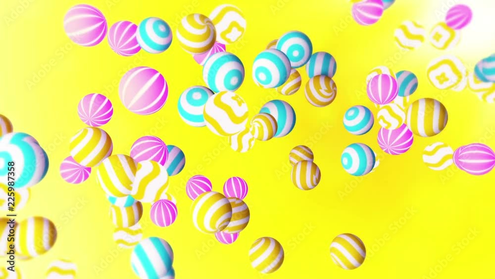 Colorful balls gradient background. VJ Seamless loop background.