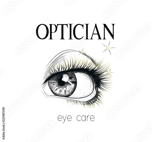 Optician creative symbol concept template. Eye vector logo design idea.