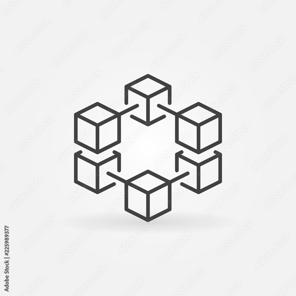 Blockchain vector line concept icon or logo Blockchain vector line concept icon or logo