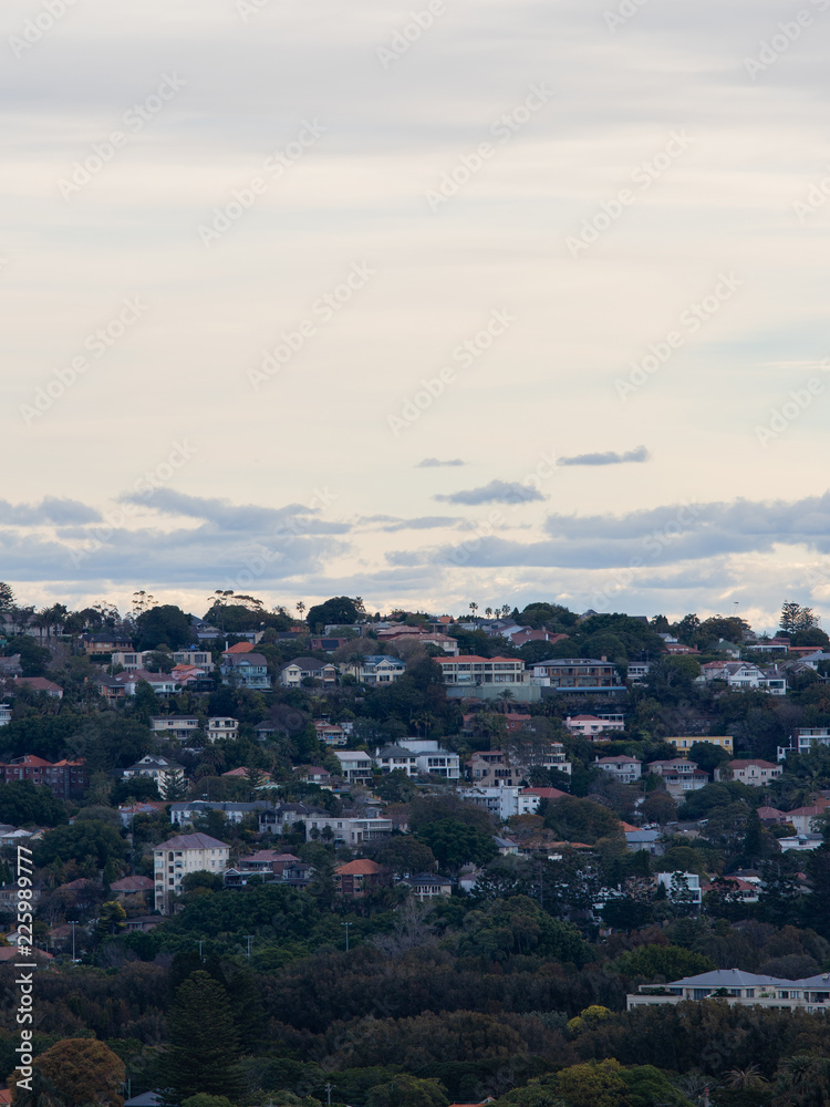 Housing around Sydney eastern suburb view in the afternoon.