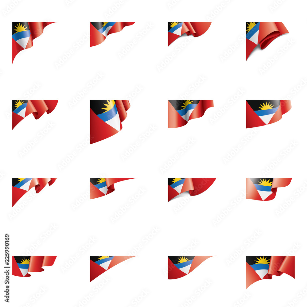 Antigua and Barbuda flag, vector illustration on a white background