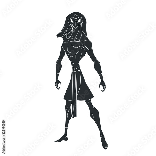 Contour on a white background of the Egyptian god
