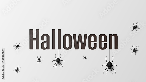 Halloween Banner with spiders for banner, poster, greeting card, party invitation. Vector illustration EPS10