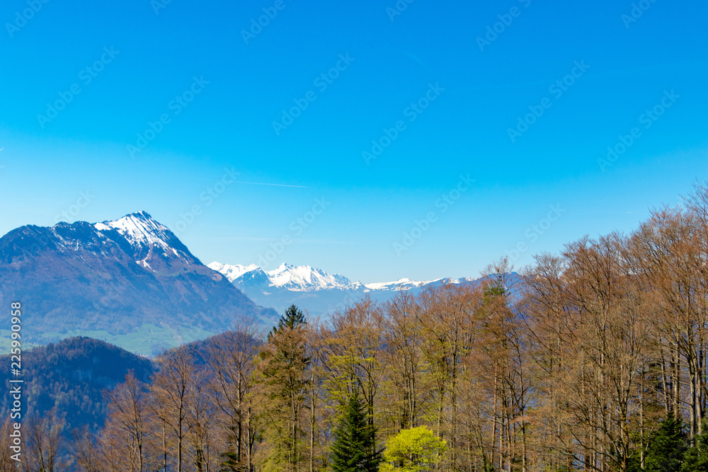 view of beautiful alps mountain switzerland europe on calm sunny day