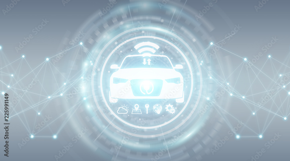 Modern digital smart car interface 3D rendering Modern digital smart car interface 3D rendering