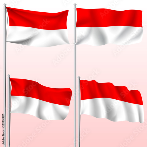 Indonesia textile waving flag isolated vector illustration Free Download Indonesia textile waving flag isolated vector illustration - GFXLoad