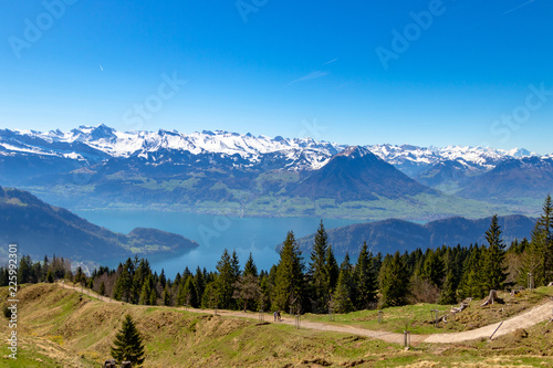 aerial view of beautiful alps mountain switzerland europe on calm sunny day