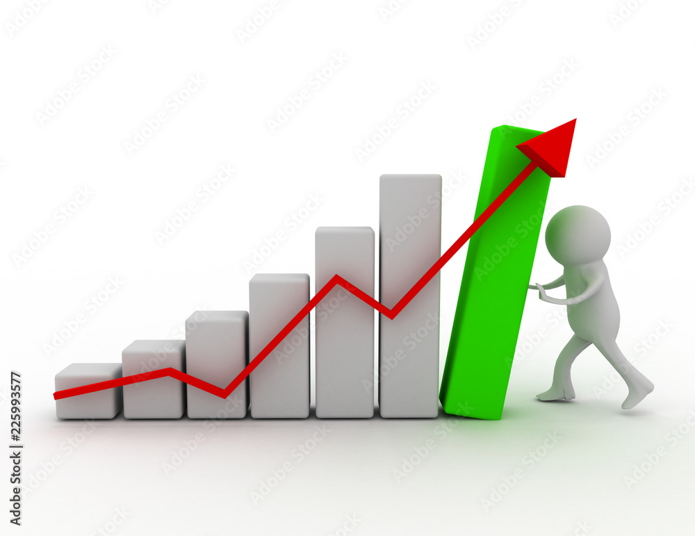 3d man and graph 3d man and graph