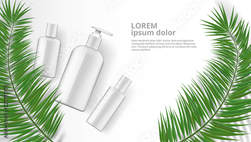 Herbal Cosmetic Bottles And Tubes Ad Template