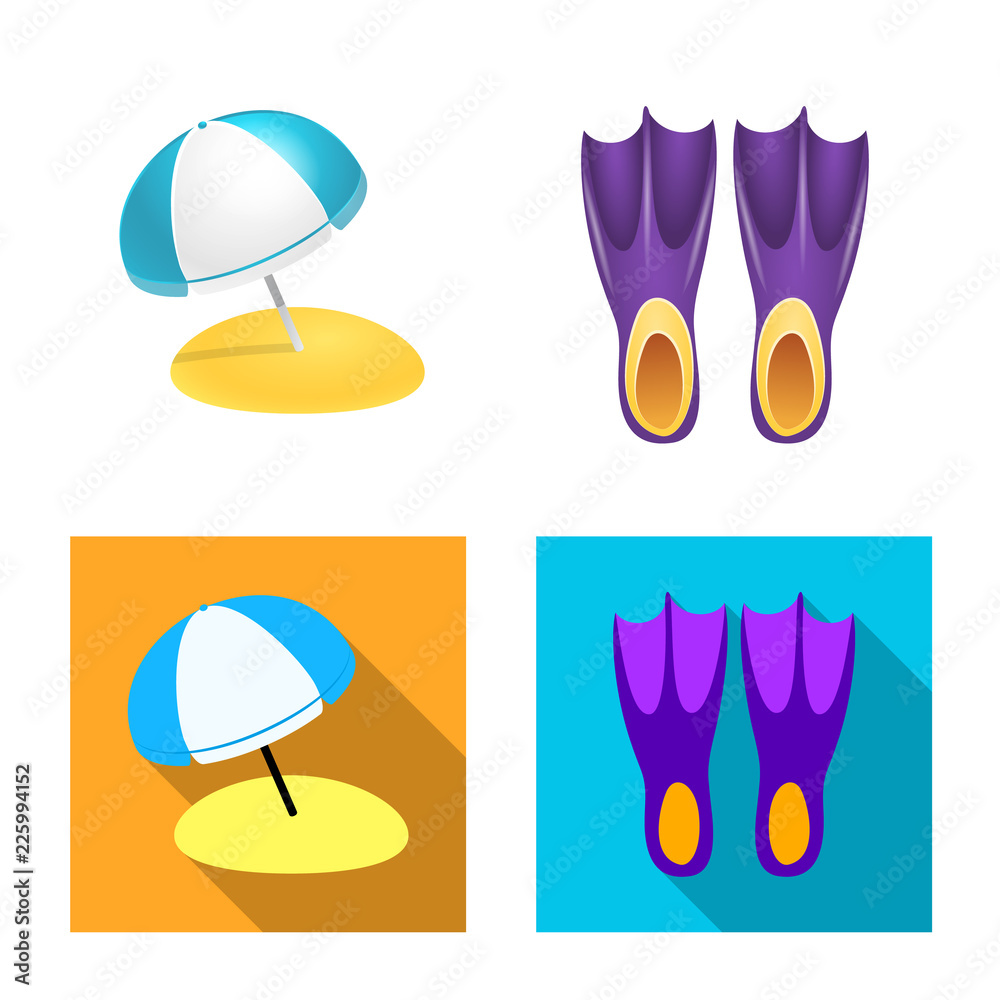 Vector illustration of equipment and swimming sign. Collection of equipment and activity stock vector illustration. Vector illustration of equipment and swimming sign. Collection of equipment and activity stock vector illustration.