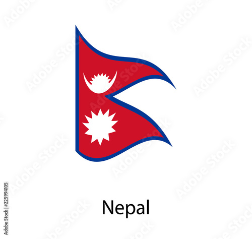 nepal flag moved by the wind, Nepal flag with fabric texture. Flag of Nepal.