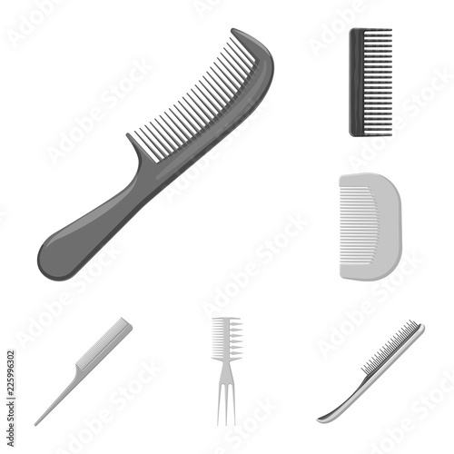 Vector design of brush and hair logo. Collection of brush and hairbrush stock symbol for web.