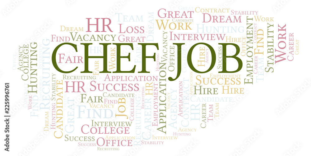 Fototapeta premium Chef Job word cloud.