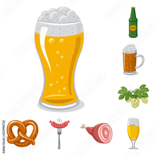 Isolated object of pub and bar icon. Collection of pub and interior stock vector illustration.