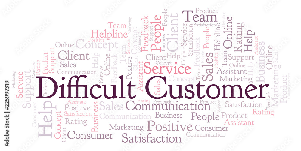 Fototapeta premium Difficult Customer word cloud.