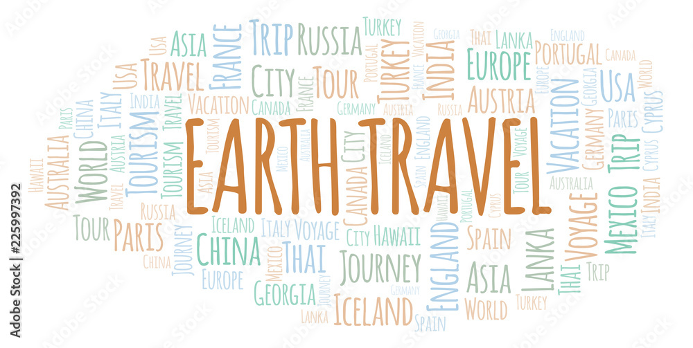 Obraz premium Earth Travel word cloud.