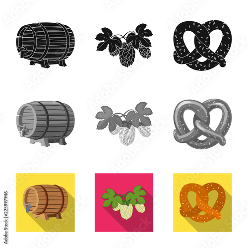 Vector design of pub and bar logo. Collection of pub and interior stock symbol for web.