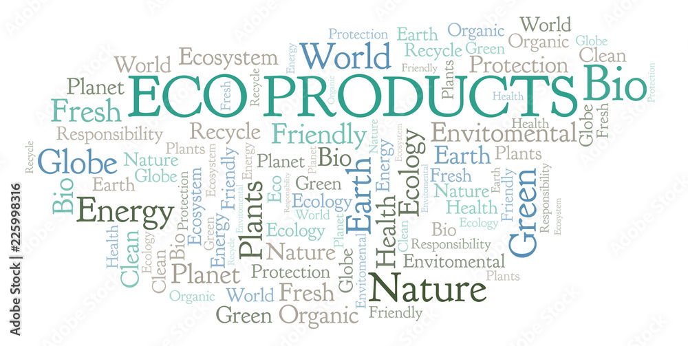 Obraz premium Eco Products word cloud.