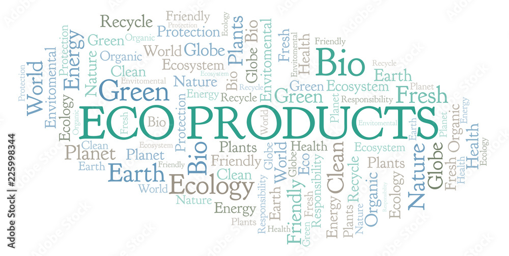 Obraz premium Eco Products word cloud.