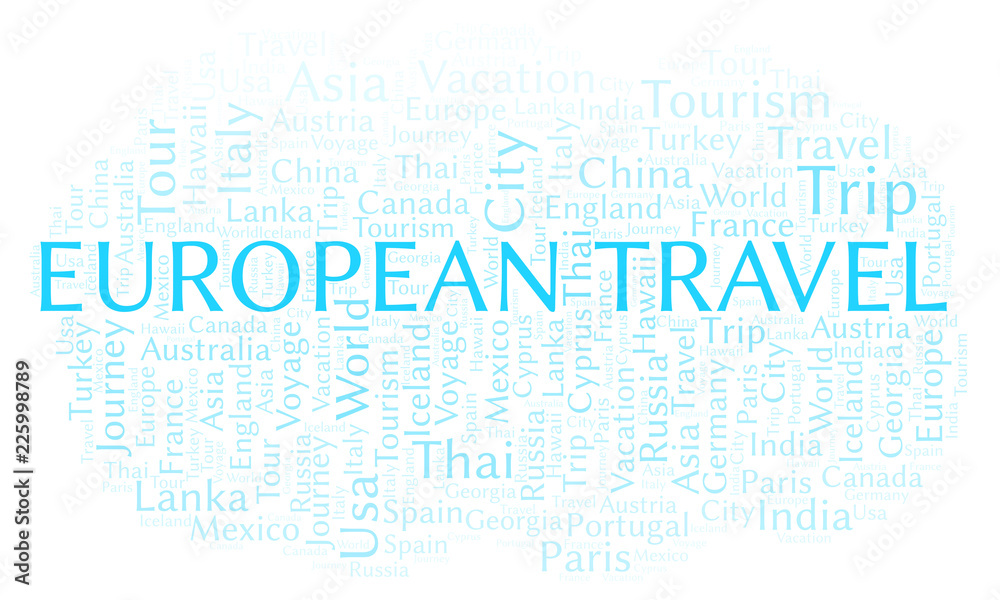 Fototapeta premium European Travel word cloud.