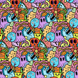 6717154 Funny doodle monsters seamless pattern for prints, designs and coloring books