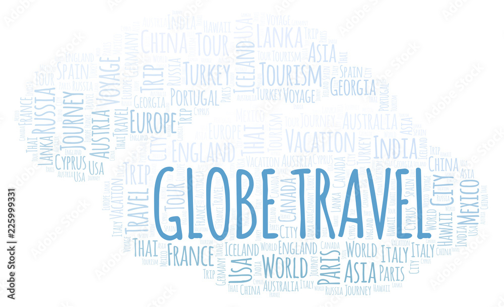 Fototapeta premium Globe Travel word cloud.