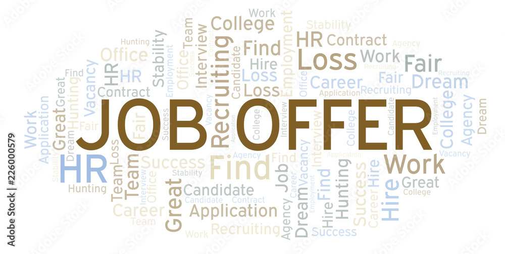 Obraz premium Job Offer word cloud.