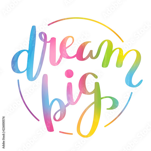 DREAM BIG brush calligraphy banner