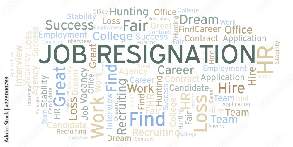 Job Resignation word cloud.