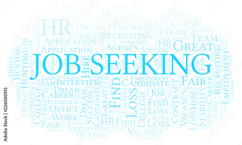 Obraz premium Job Seeking word cloud.