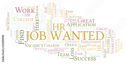 Job Wanted word cloud.