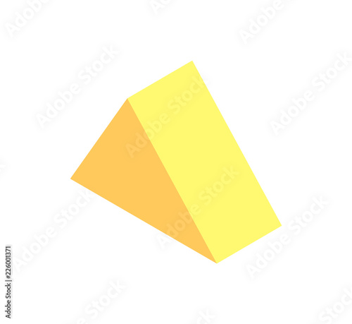 Triangular Prism Yellow Color Vector Illustration