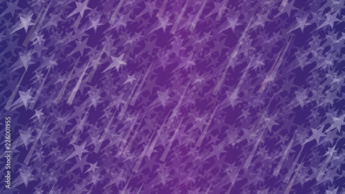 An abstract pattern of flying stars, triangular elements and circles. A festive element of the design of wallpaper, tiles, packaging, textiles, covers.