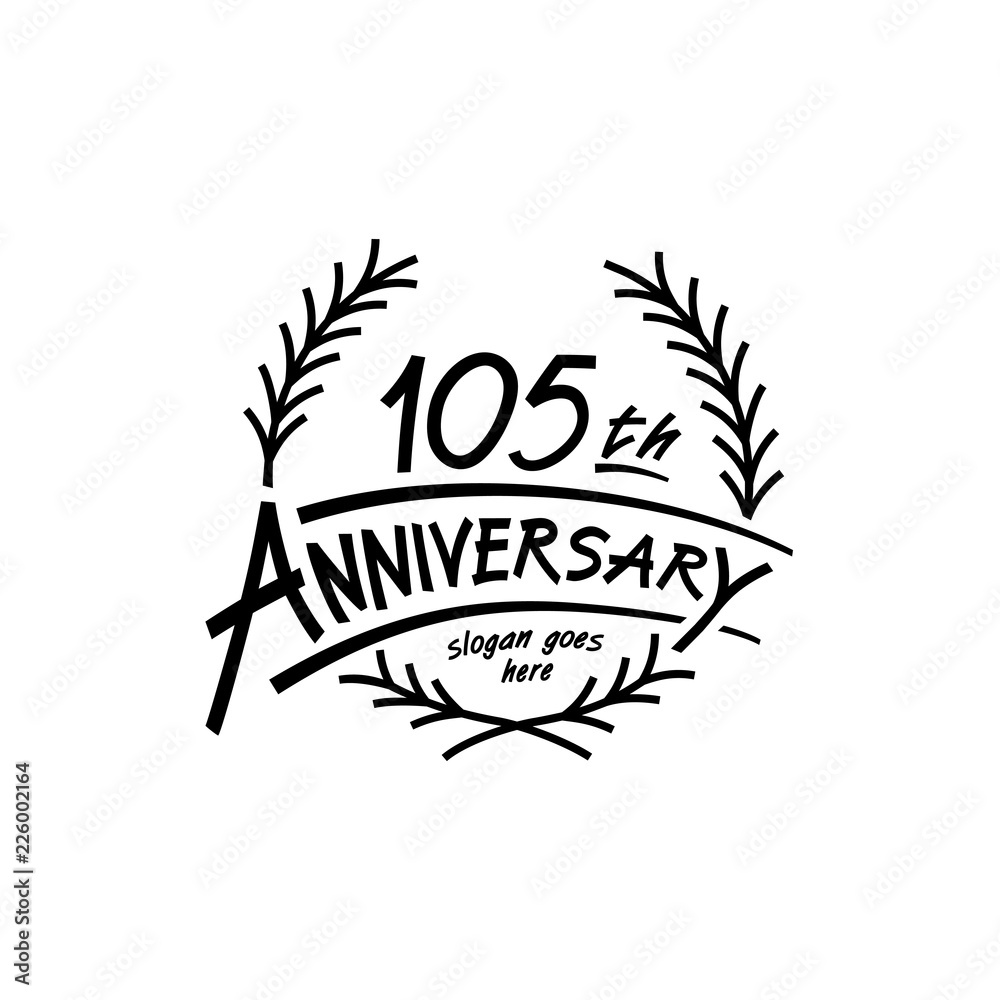 Fototapeta premium 105 years design template. Vector and illustration. 105 years logo. 