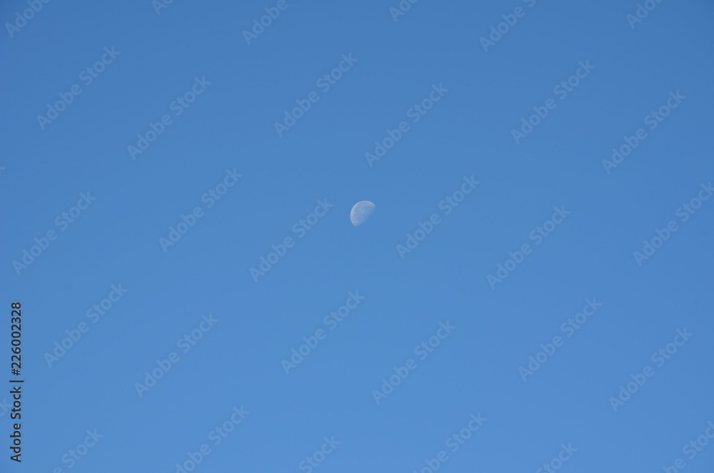 The moon on morning clear sky The moon on morning clear sky