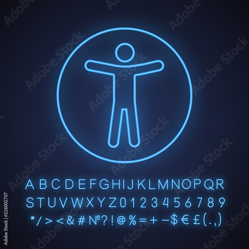 Web accessibility neon light icon