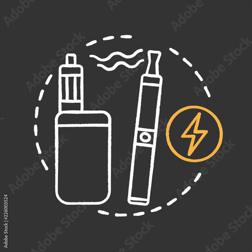 Vape shop chalk concept icon