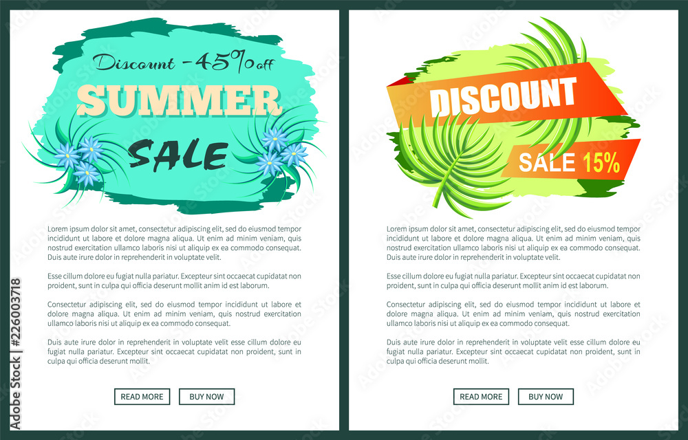 Discount with 45 and 15 Off Only at Summer Poster