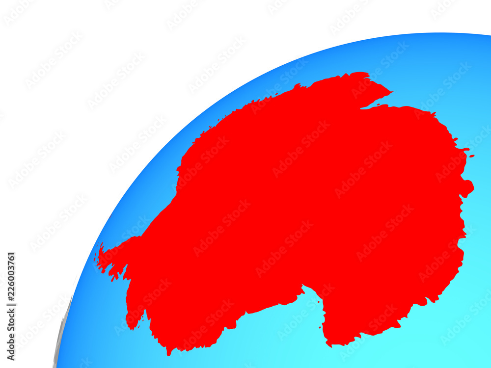 Fototapeta premium Antarctica on globe